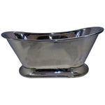 Load image into Gallery viewer, Nickel Finish Curved Pedestal Copper Bathtub - Coppersmith Creations
