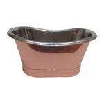 Load image into Gallery viewer, Copper Tub Style Sink Nickel Inside Copper Outside Straight Base

