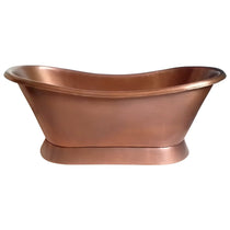 Slanting Base Copper Bathtub Plain Antique Finish