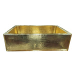 Load image into Gallery viewer, Single Bowl Hammered Front Apron Shining Brass Kitchen Sink
