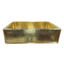 Single Bowl Hammered Front Apron Shining Brass Kitchen Sink