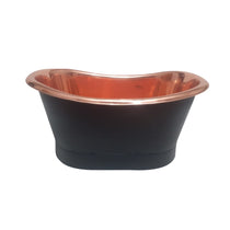 Copper Tub Style Sink Copper Inside & Black Outside Straight Base