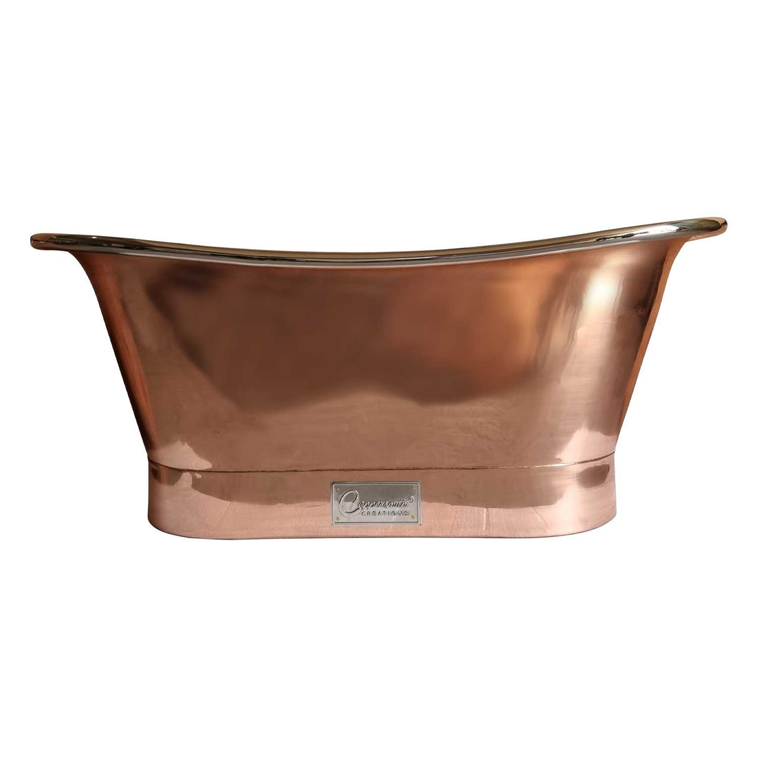 Straight Base Copper Bathtub Nickel Inside