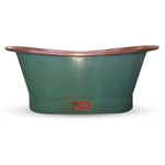 Load image into Gallery viewer, Straight Base Copper Bathtub Antique Copper Interior &amp; Blue Green Patina variant 2 Exterior Finish
