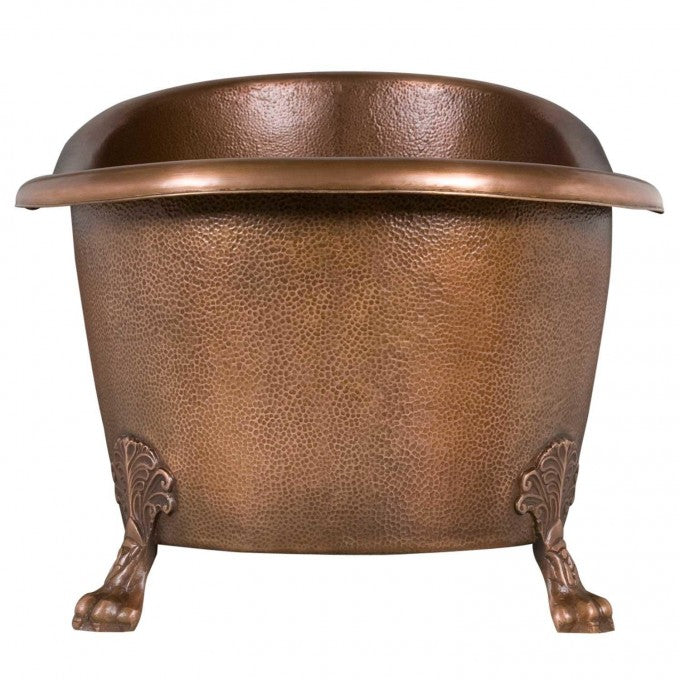 Hammered Copper Clawfoot Slipper Bathtub