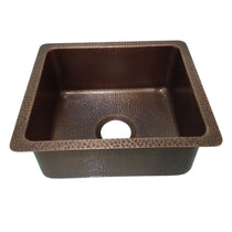 Antique Hammered Copper Bar Sink 17.50" x 15.50" x 8"