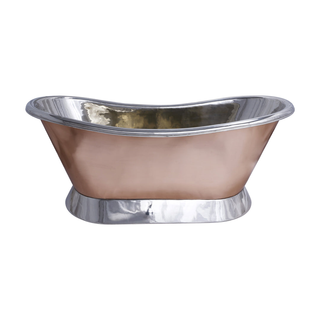 Copper Bathtub + Sink Nickel Inside & on Base