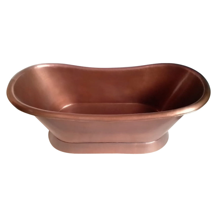 Slanting Base Copper Bathtub Plain Antique Finish