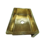 Load image into Gallery viewer, Single Bowl Hammered Front Apron Shining Brass Kitchen Sink
