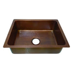 Load image into Gallery viewer, Copper Drop-In Kitchen Sink 23.50 x 17.50 x 8 inch
