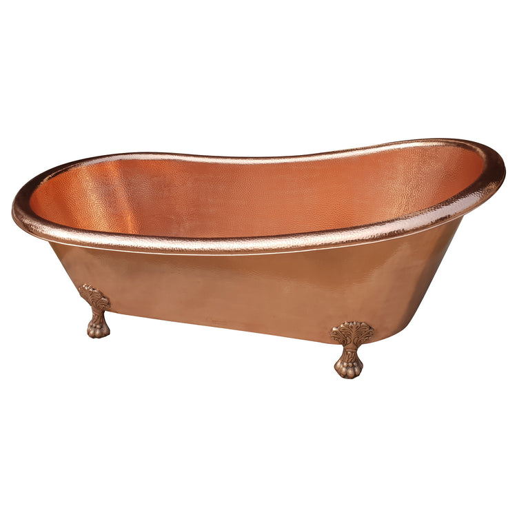 Clawfoot Copper Tub Hammered Single Slipper