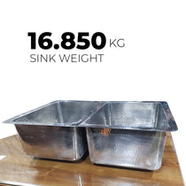 Stainless Steel Kitchen Sink Front Apron Hammered Double Bowl