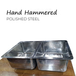 Load image into Gallery viewer, Stainless Steel Kitchen Sink Front Apron Hammered Double Bowl
