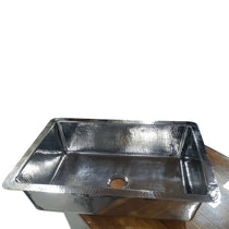 Stainless Steel Kitchen Sink Front Apron Hammered Single Bowl