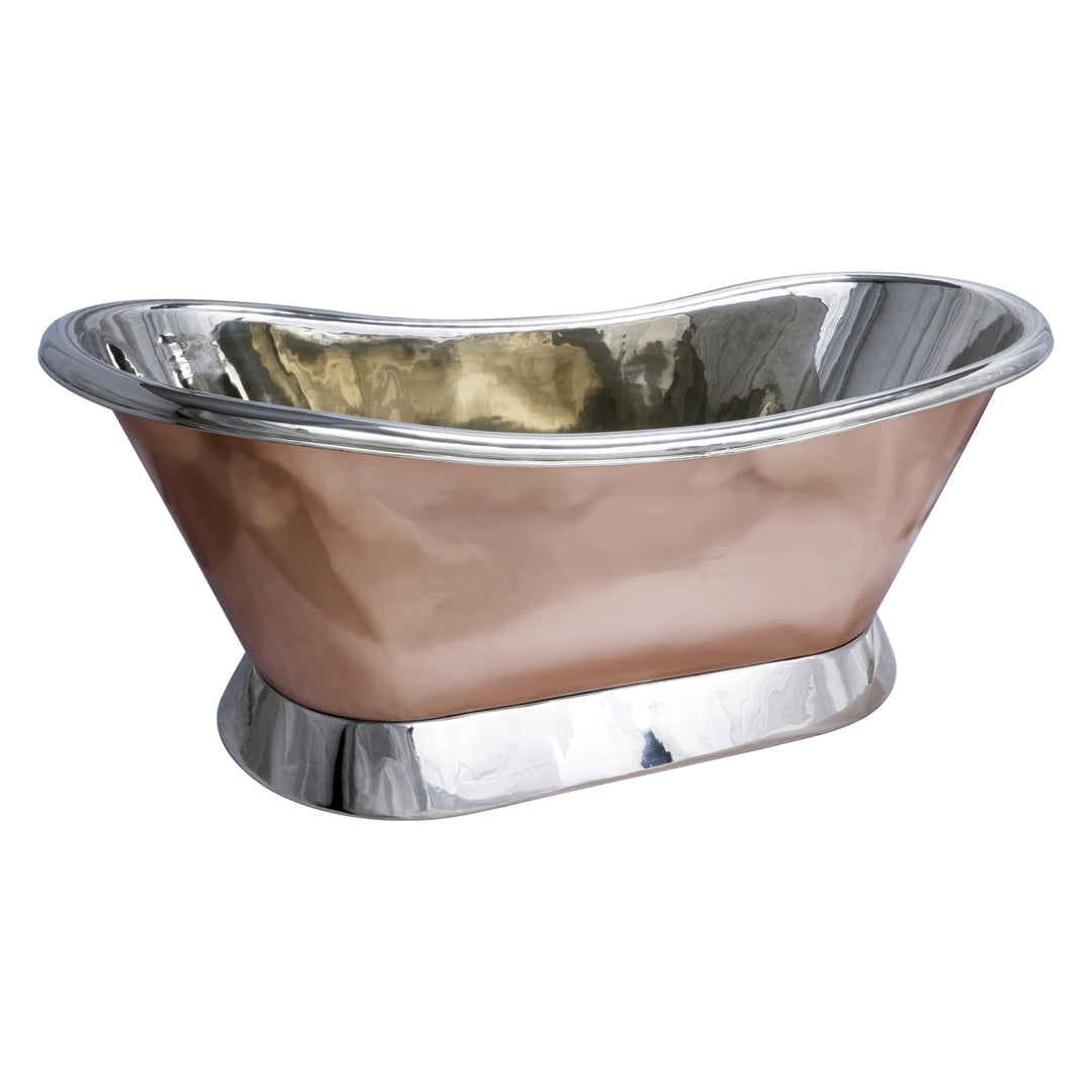 Copper Bathtub + Sink Nickel Inside & on Base