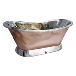 Load image into Gallery viewer, Copper Bathtub + Sink Nickel Inside &amp; on Base
