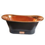 Load image into Gallery viewer, Straight Base Copper Bathtub Black Outside
