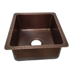 Load image into Gallery viewer, Antique Hammered Copper Bar Sink 17.50" x 15.50" x 8"
