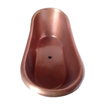 Slanting Base Copper Bathtub Plain Antique Finish