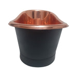 Load image into Gallery viewer, Copper Tub Style Sink Copper Inside &amp; Black Outside Straight Base
