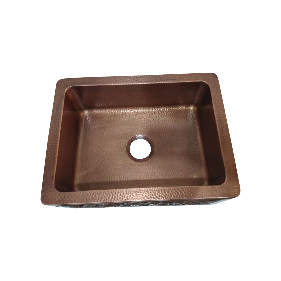 Copper Sink Vine Front Apron 23.50 x 17.50 x 8 inch