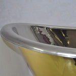 Load image into Gallery viewer, Clawfoot Brass Bathtub Nickel Interior - Coppersmith Creations
