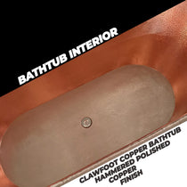 Clawfoot Copper Bathtub Hammered Polished Copper Finish