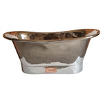 Load image into Gallery viewer, Straight Base Copper Bathtub Full Nickel Finish
