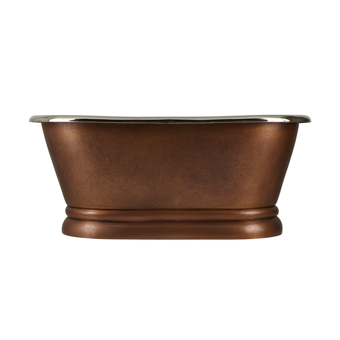 Copper Pedestal Tub Nickel Interiors - Coppersmith Creations