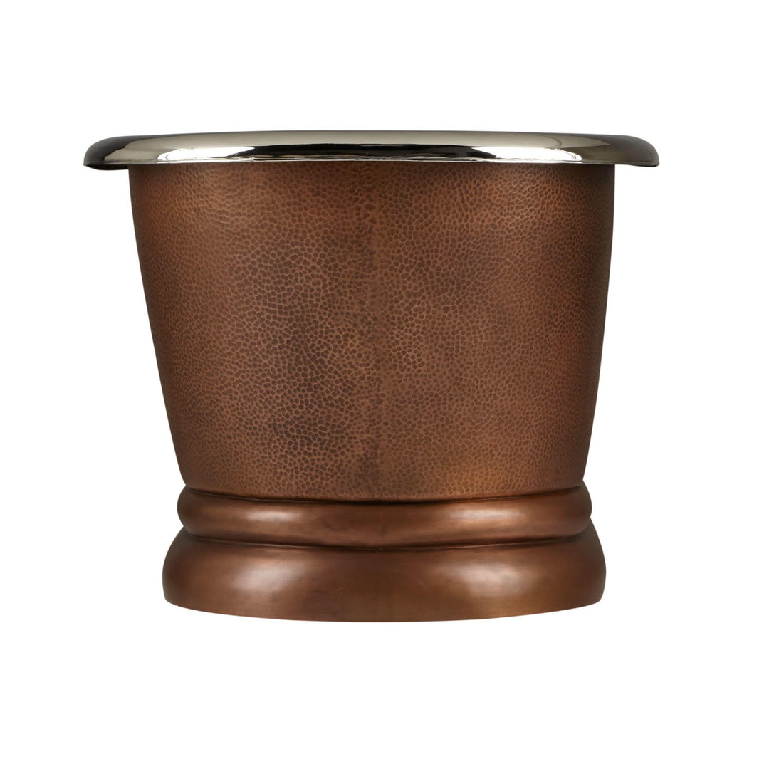 Copper Pedestal Tub Nickel Interiors - Coppersmith Creations
