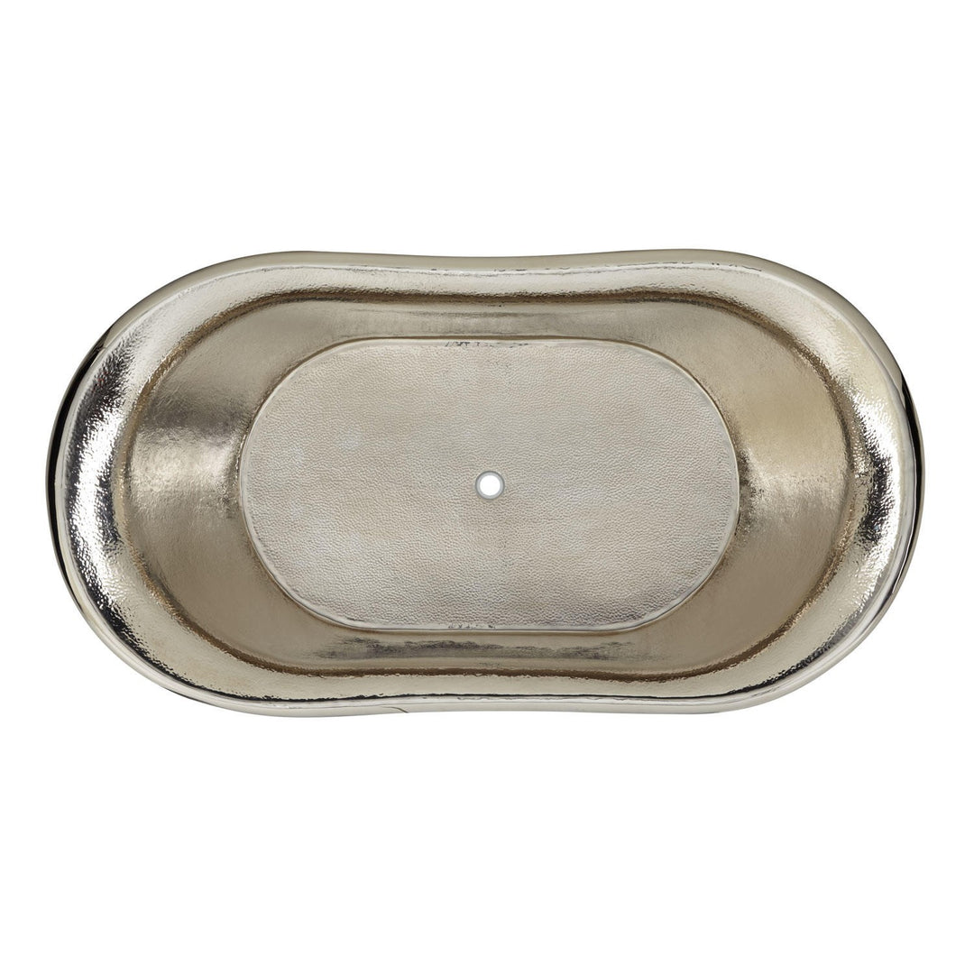 Hammered Double Slipper Nickel Interior Copper Tub