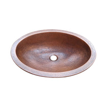 Oval Copper Sink Medium Antique 20 x 15.50 x 6 inch
