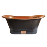 Load image into Gallery viewer, Straight Base Copper Bathtub Black Outside
