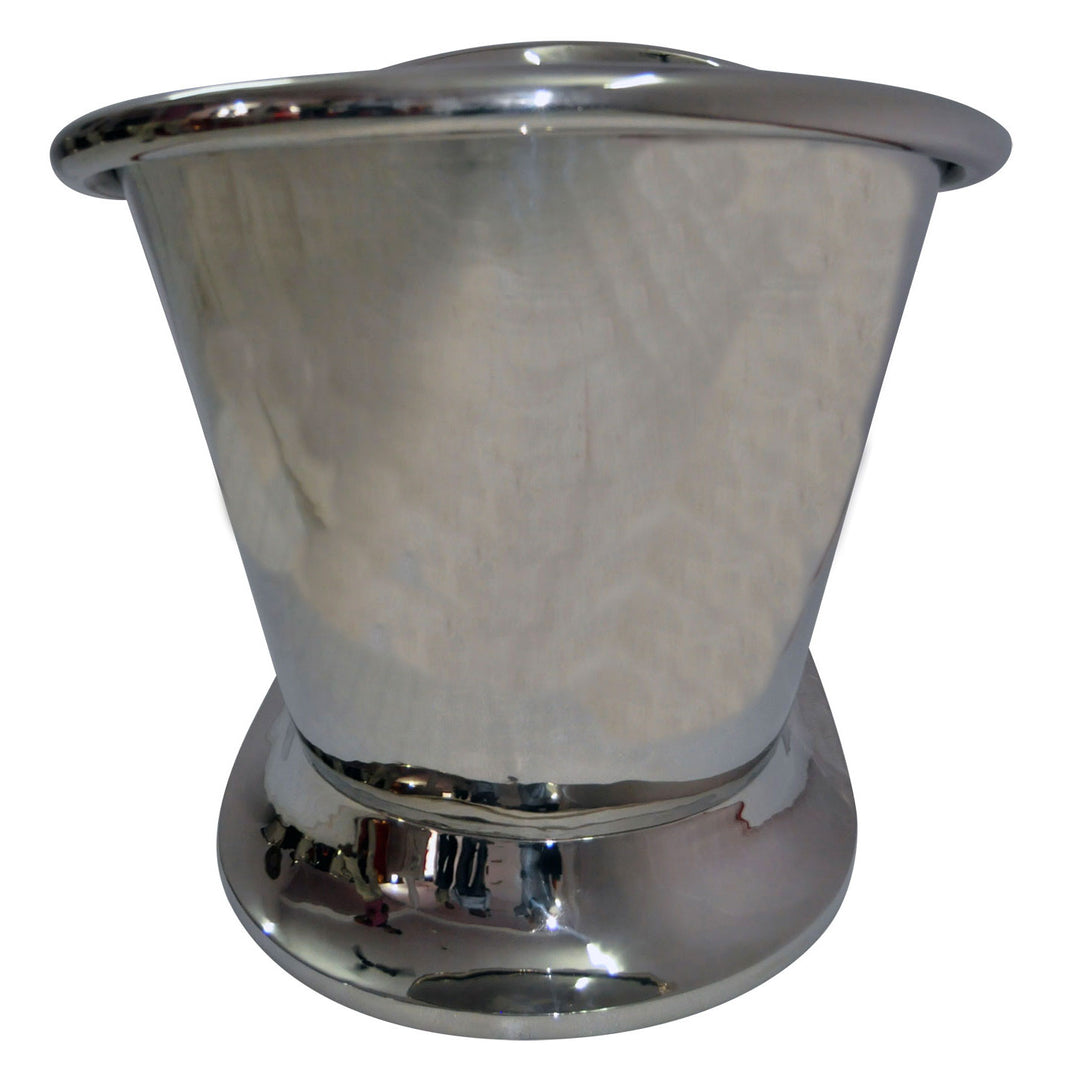 Nickel Finish Curved Pedestal Copper Bathtub - Coppersmith Creations