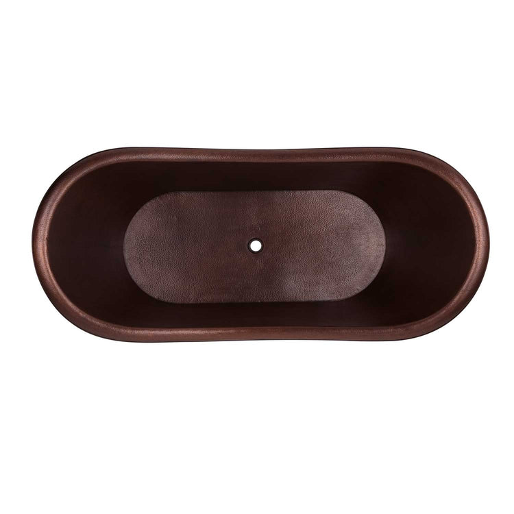 Hammered Dark Copper Double Slipper Tub - Coppersmith Creations