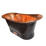 Load image into Gallery viewer, Straight Base Copper Bathtub Black Outside
