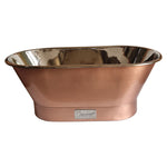 Load image into Gallery viewer, Straight Base Copper Bathtub Brushed Copper Exterior &amp; Polished Nickel Interior
