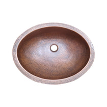 Oval Copper Sink Medium Antique 20 x 15.50 x 6 inch