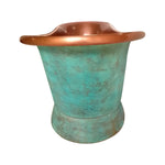 Load image into Gallery viewer, Slanting Base Copper Bathtub Copper Interior &amp; Blue Green Patina Exterior Finish
