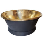 Load image into Gallery viewer, Round Brass Bathtub Matt Black Exterior &amp; Polish Brass Interior
