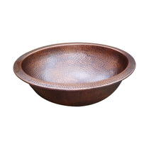 Oval Copper Sink Medium Antique 20 x 15.50 x 6 inch