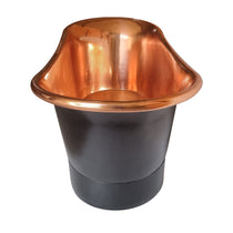 Straight Base Copper Bathtub Black Outside