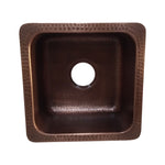 Load image into Gallery viewer, Square Copper Bar Sink Antique Hammered Undermount Sink 14" x 14" x 8"

