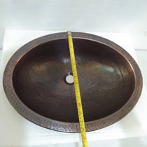 Oval Copper Sink Dark Antique 20 x 15.50 x 6 inch