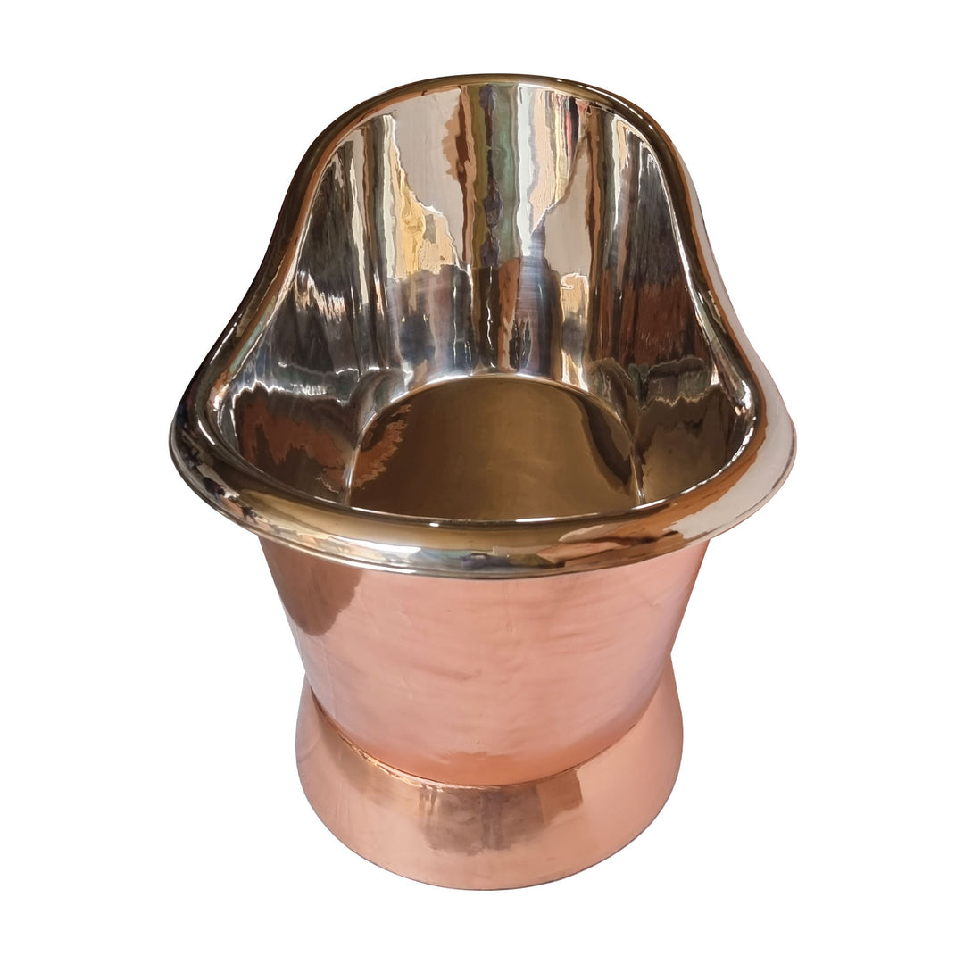 Slanting Base Copper Bathtub Nickel Inside Copper Outside