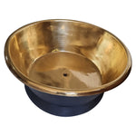 Load image into Gallery viewer, Round Brass Bathtub Matt Black Exterior &amp; Polish Brass Interior
