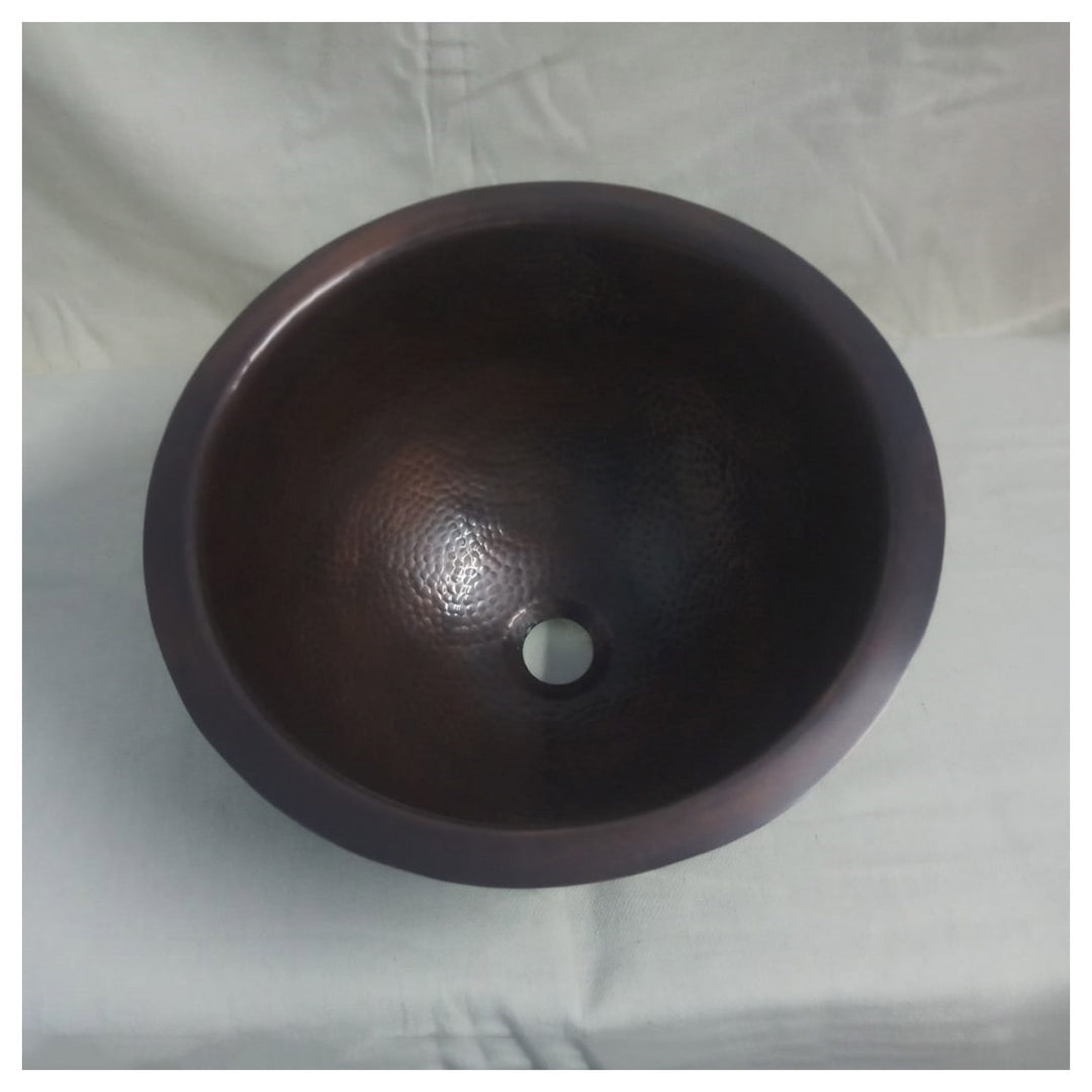 Copper Sink 14x8 Dark Antique Hammered