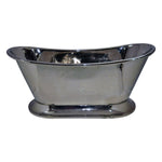 Load image into Gallery viewer, Nickel Finish Curved Pedestal Copper Bathtub - Coppersmith Creations
