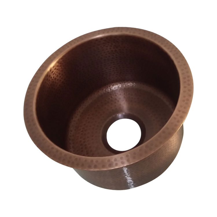 Round Copper Bar Sink 17 x 8 inch