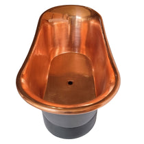 Straight Base Copper Bathtub Black Outside